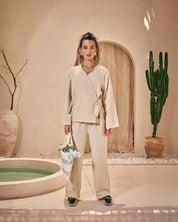 2-Piece Linen Set (Pants + Jacket)