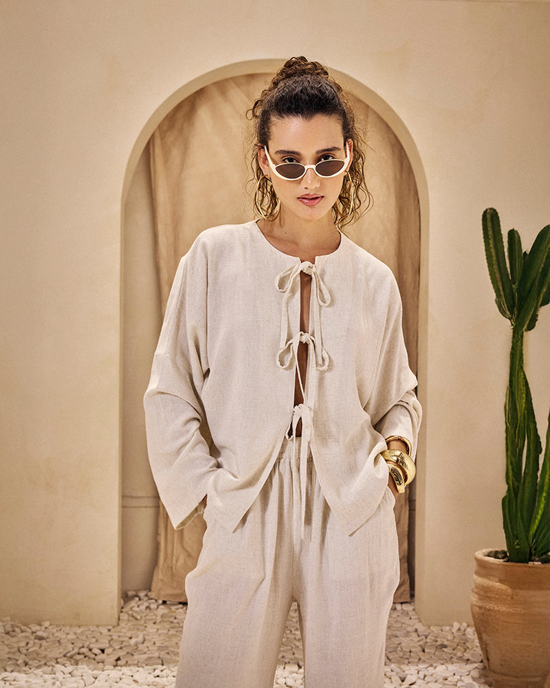 Pure Ketan top with wide sleeves