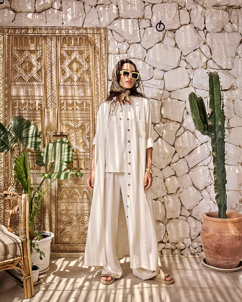 Beige Washed Linen 3-Piece Set