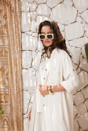 Pure Linen Beige Cardigan