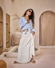 Striped Light Blue Linen Shirt