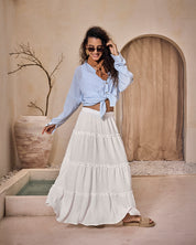 Striped Light Blue Linen Shirt