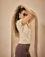 Basic Cotton Beige polo t-shirt