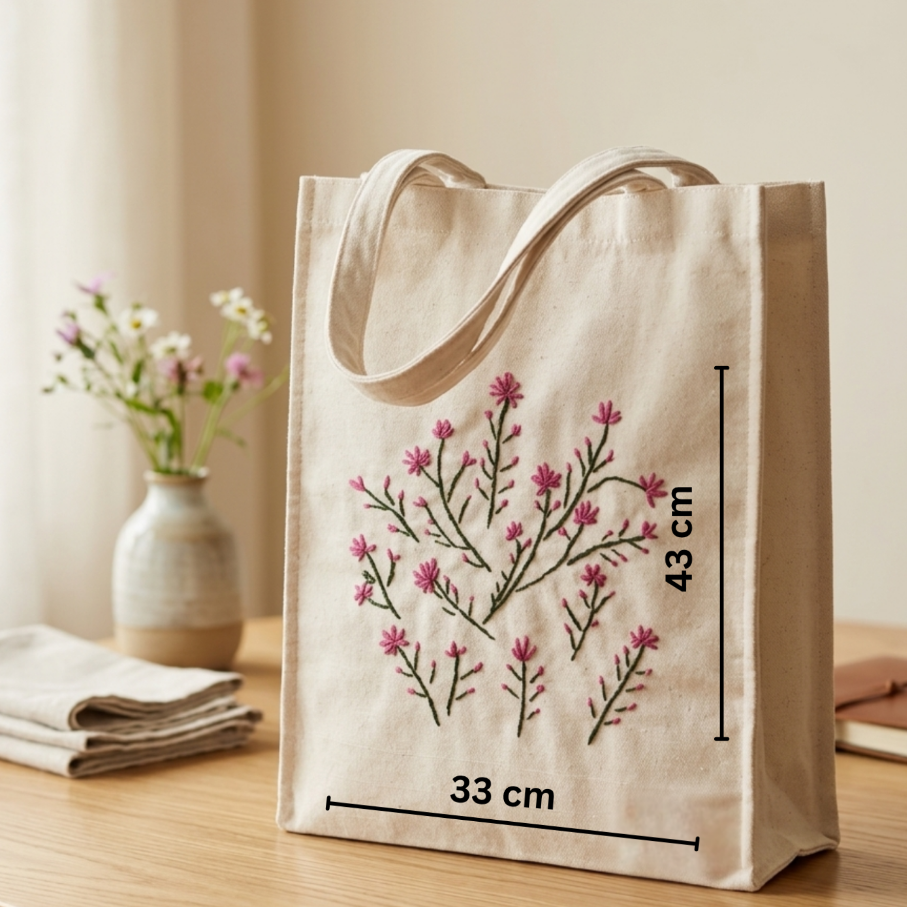 Handmade broderie Duck fabric bag