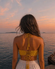 Handmade crochet top with sandals