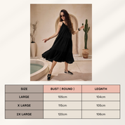 double voile cotton dress black