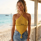 Handmade crochet backless top