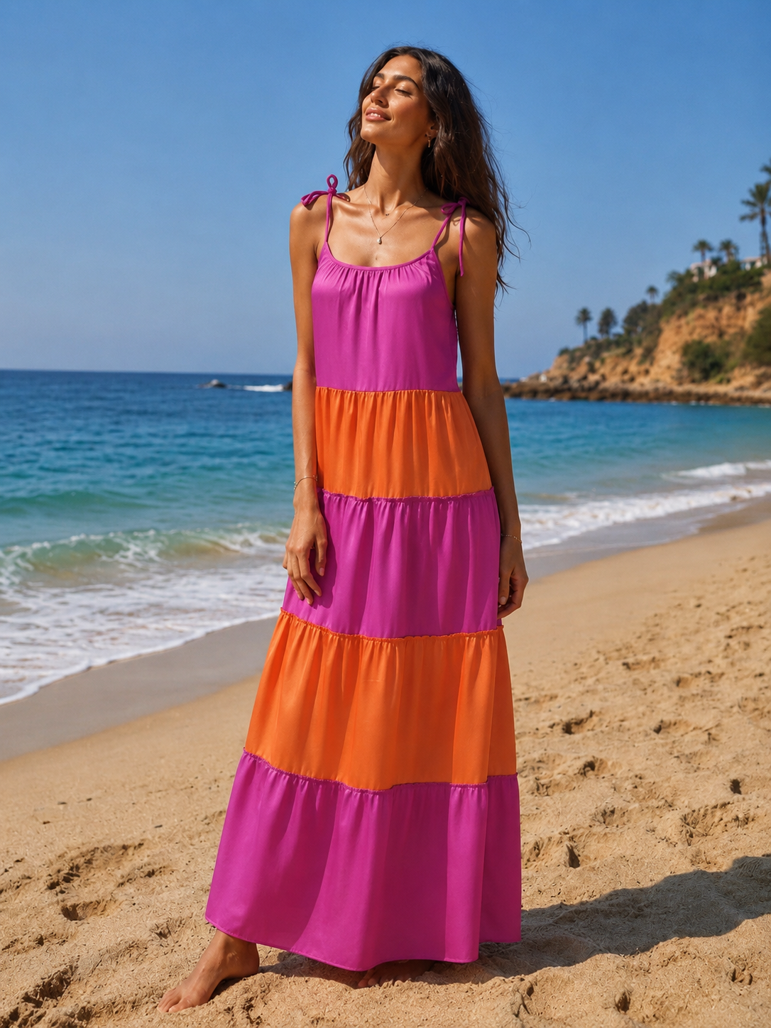 Satin Maxi Dress + Free Bag