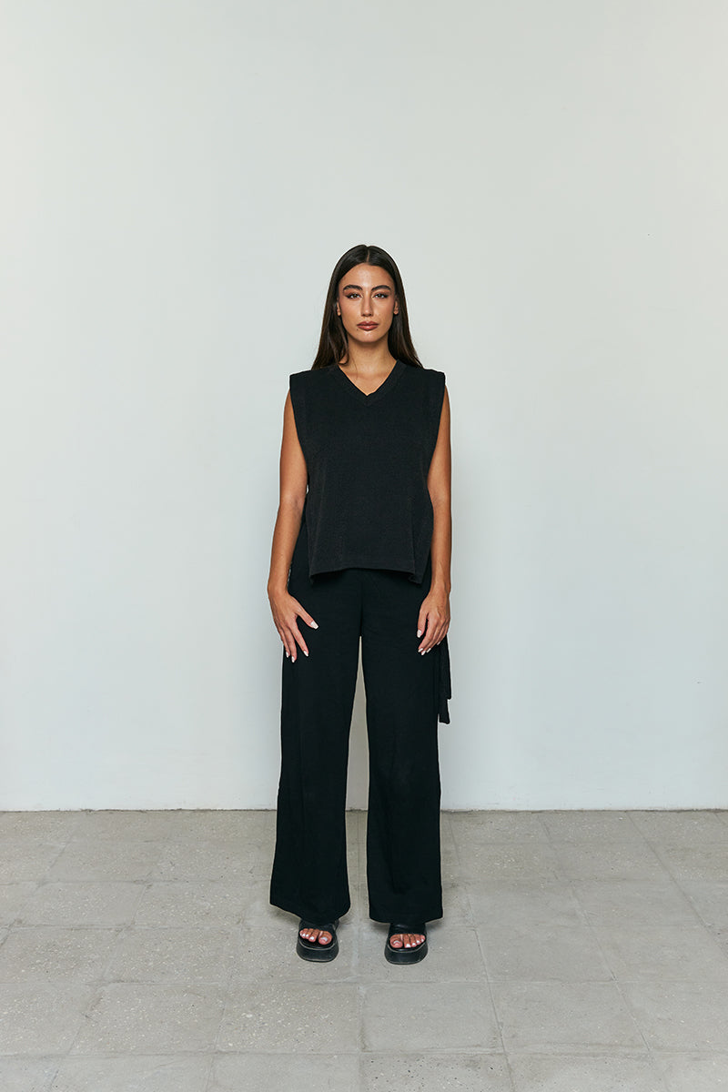 short Side tie overlay top