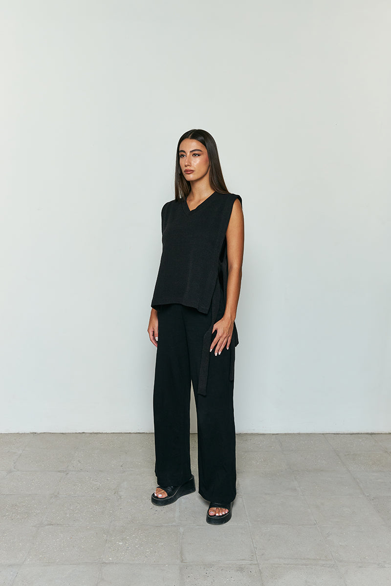 short Side tie overlay top