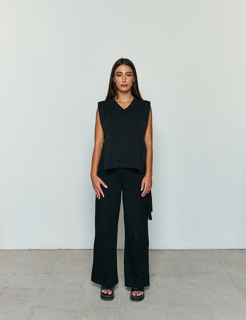 short Side tie overlay top